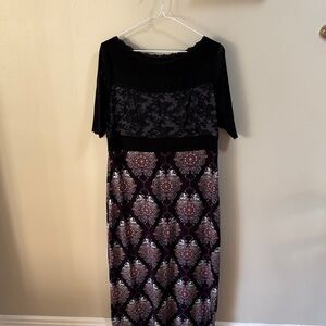 Black and Purple Lace Dress